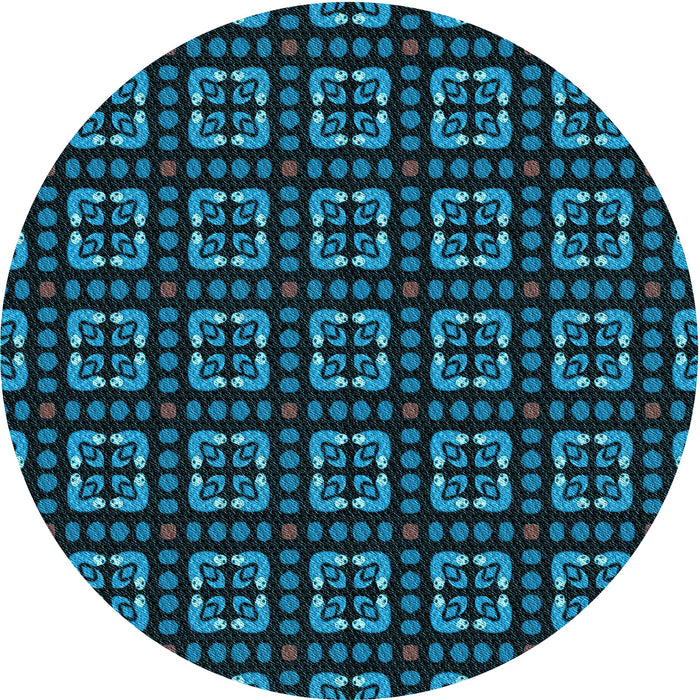 Square Machine Washable Transitional Deep Teal Green Rug in a Living Room, wshpat2500lblu