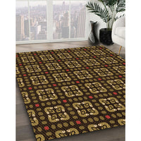 Patterned Black Brown Rug, pat2500org