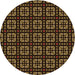 Square Patterned Black Brown Rug, pat2500org