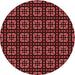 Square Patterned Red Rug, pat2500rd