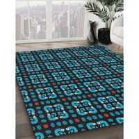 Patterned Blue Ivy Blue Novelty Rug, pat2500