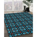 Patterned Blue Ivy Blue Novelty Rug in Family Room, pat2500