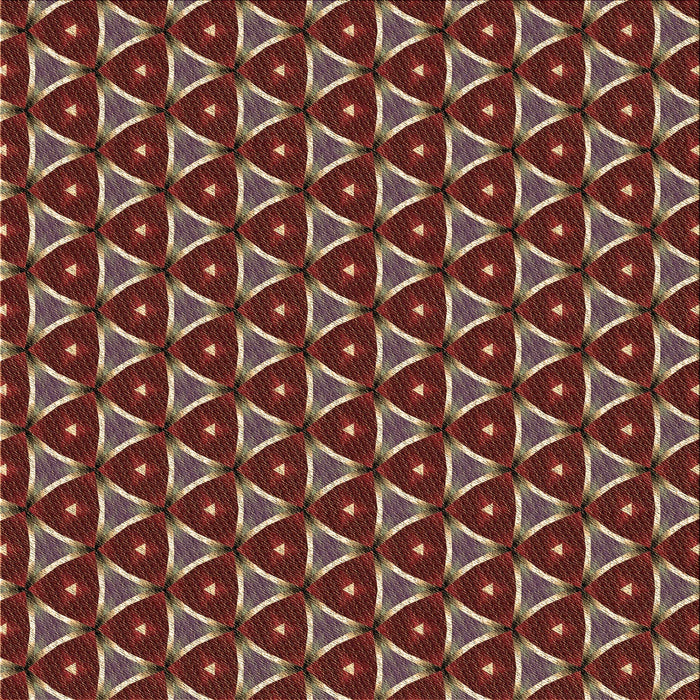 Round Patterned Saffron Red Rug, pat2501brn