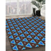 Machine Washable Transitional Blue Ivy Blue Rug in a Family Room, wshpat2501lblu