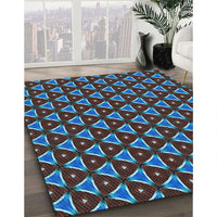 Patterned Blue Ivy Blue Rug, pat2501lblu