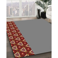 Patterned Tomato Red Rug, pat2501org