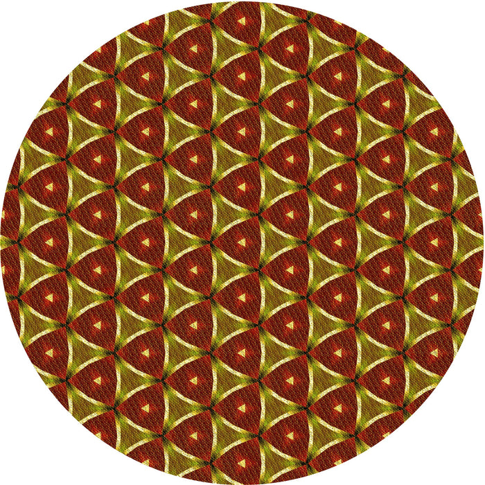 Square Patterned Cinnamon Brown Rug, pat2501yw