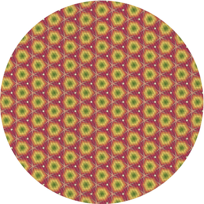 Square Patterned Red Rug, pat2502brn