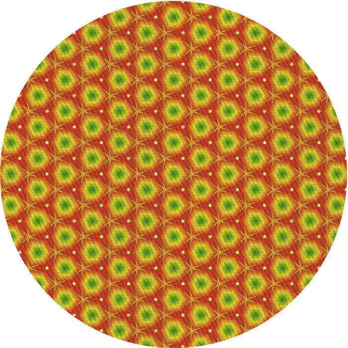 Square Patterned Scarlet Red Rug, pat2502yw