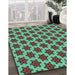 Patterned Lime Mint Green Rug in Family Room, pat2503lblu