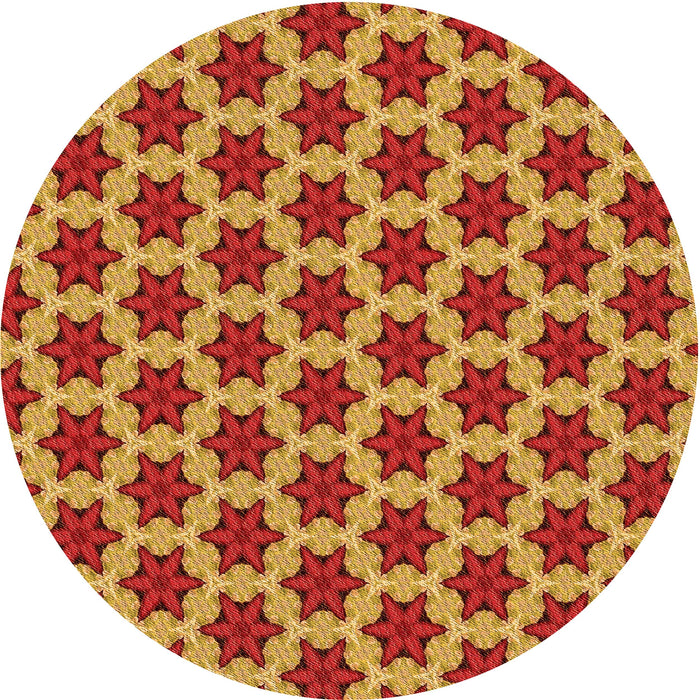 Square Patterned Red Rug, pat2503org