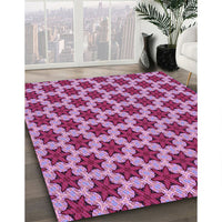 Patterned Pink Violet Pink Rug, pat2503pur