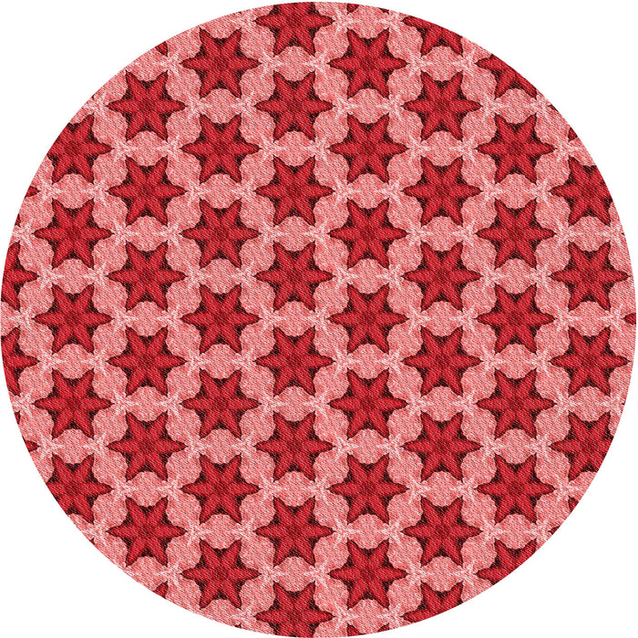 Square Patterned Red Rug, pat2503rd