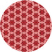 Square Patterned Red Rug, pat2503rd