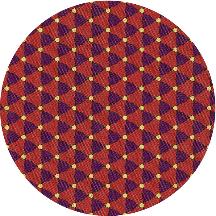 Square Patterned Red Rug, pat2504brn