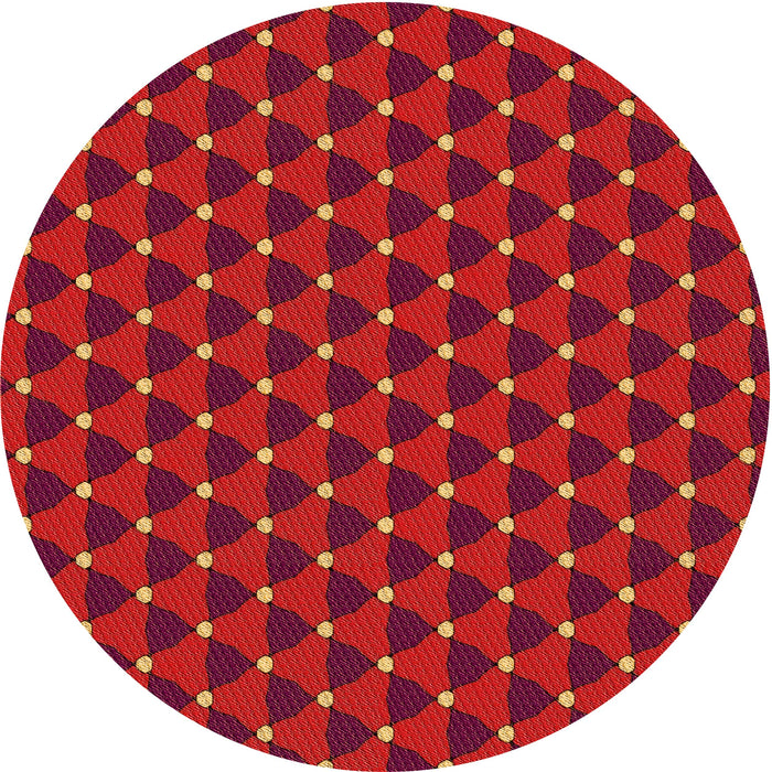 Square Patterned Red Rug, pat2504org