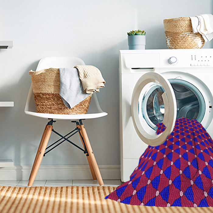 Machine Washable Transitional Medium Violet Red Pink Rug in a Washing Machine, wshpat2504pur