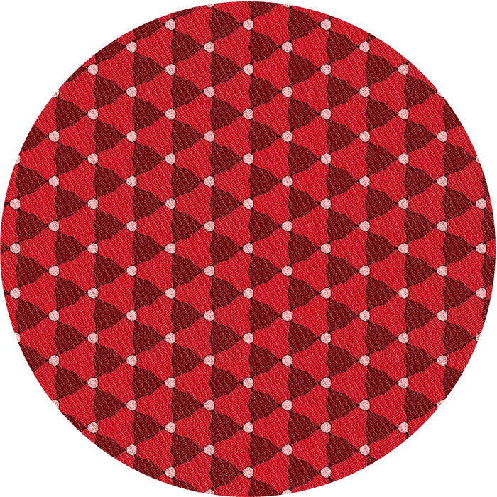 Square Patterned Red Rug, pat2504rd