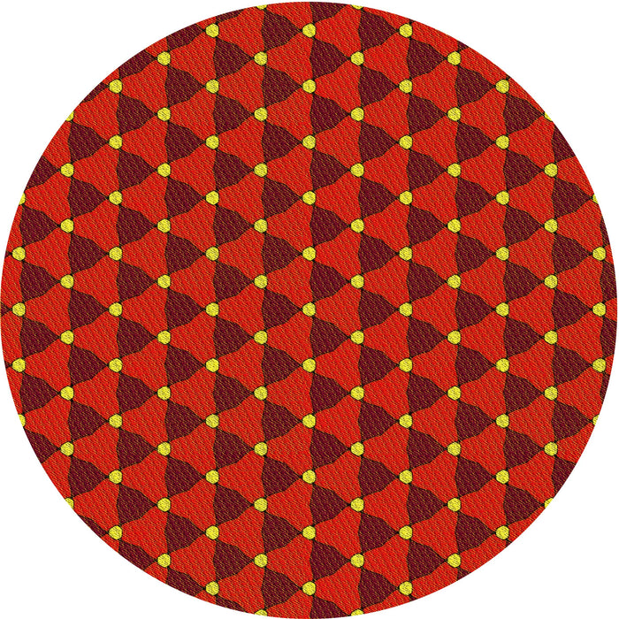 Square Patterned Mahogany Brown Rug, pat2504yw