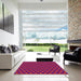 Square Patterned Mauve Taupe Purple Modern Rug in a Living Room, pat2504