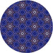 Square Patterned Midnight Blue Rug, pat2505blu