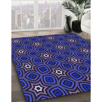 Patterned Midnight Blue Rug, pat2505blu