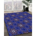 Patterned Midnight Blue Rug in Family Room, pat2505blu