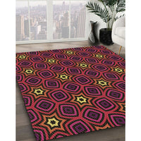 Patterned Red Brown Rug, pat2505brn