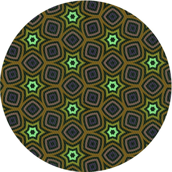 Square Patterned Fern Green Rug, pat2505grn
