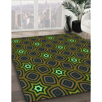 Patterned Fern Green Rug, pat2505grn