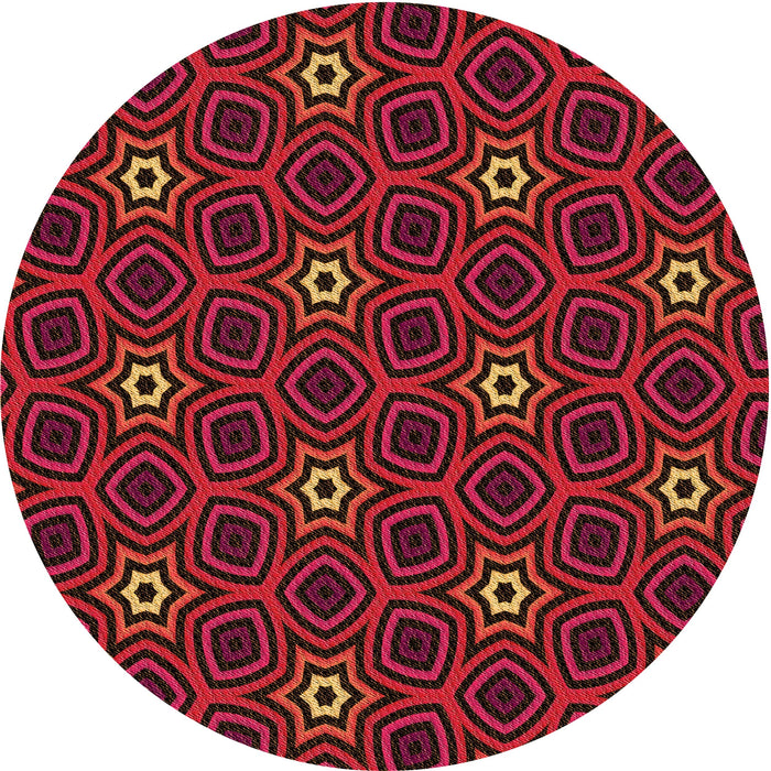 Square Patterned Red Brown Rug, pat2505org