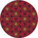 Square Patterned Red Brown Rug, pat2505org