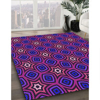 Patterned Dark Magenta Purple Rug, pat2505pur