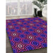 Patterned Dark Magenta Purple Rug in Family Room, pat2505pur