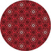 Square Patterned Saffron Red Rug, pat2505rd