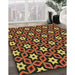 Machine Washable Transitional Night Red Rug in a Family Room, wshpat2506brn