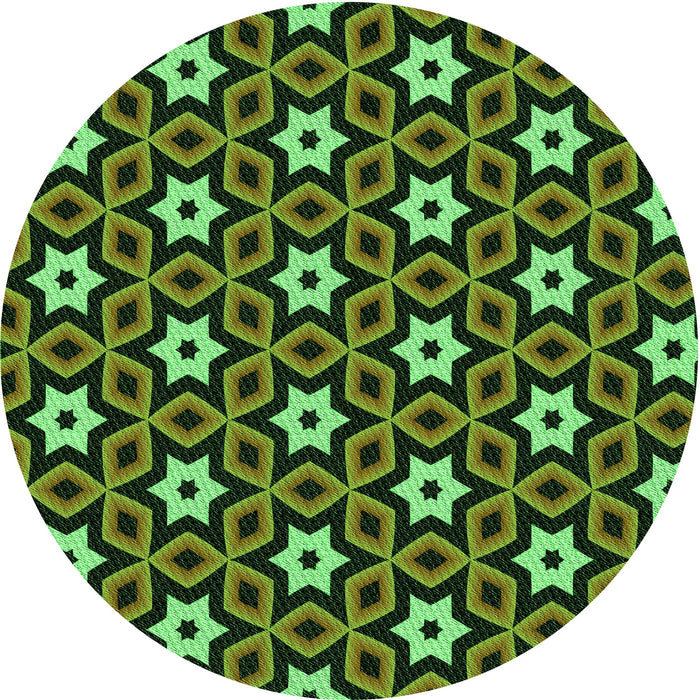 Square Machine Washable Transitional Dark Forest Green Rug in a Living Room, wshpat2506grn