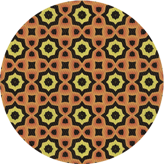 Square Patterned Red Rug, pat2507brn