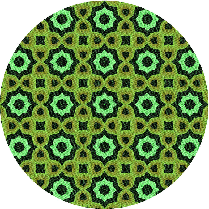 Square Patterned Green Rug, pat2507grn