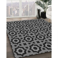 Patterned Charcoal Black Rug, pat2507gry