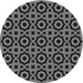 Square Patterned Charcoal Black Rug, pat2507gry