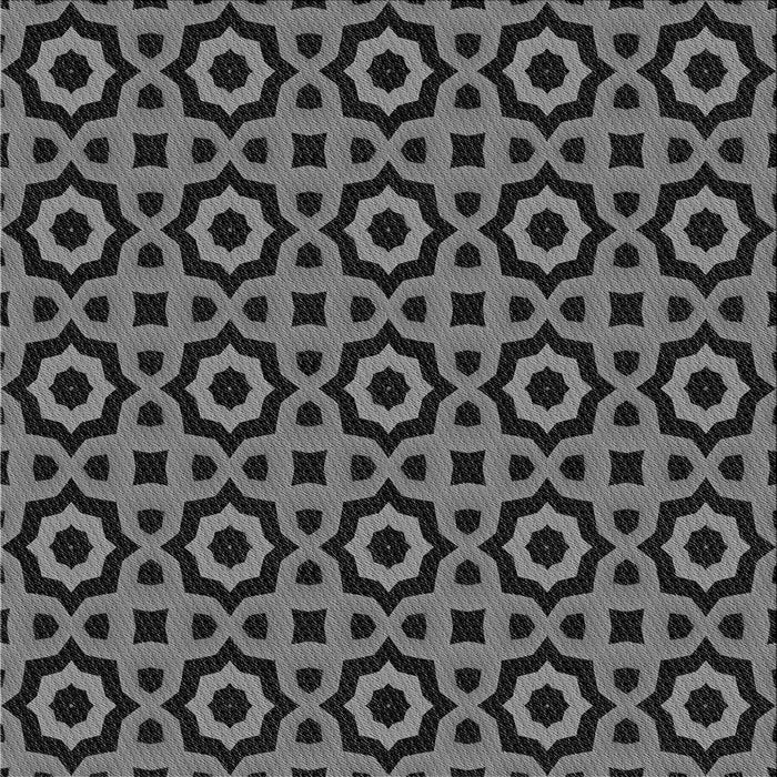 Round Patterned Charcoal Black Rug, pat2507gry