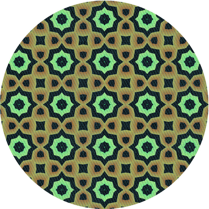 Square Patterned Yellow Green Rug, pat2507lblu