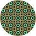 Square Machine Washable Transitional Yellow Green Rug in a Living Room, wshpat2507lblu