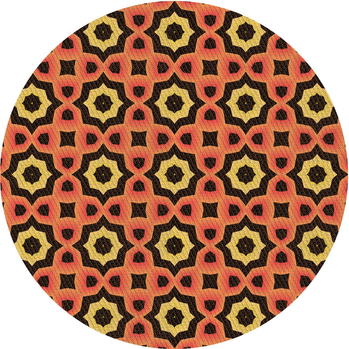 Square Patterned Orange Rug, pat2507org