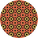 Square Patterned Orange Rug, pat2507org