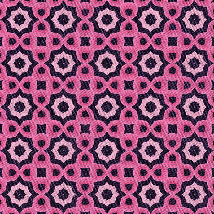Round Patterned Dark Hot Pink Rug, pat2507pur