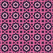 Round Patterned Dark Hot Pink Rug, pat2507pur