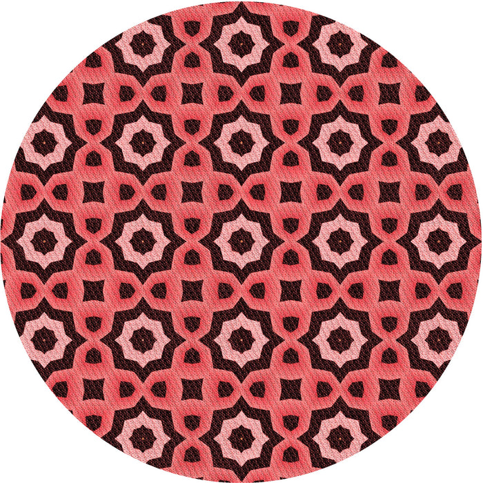 Square Patterned Red Rug, pat2507rd