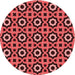 Square Patterned Red Rug, pat2507rd